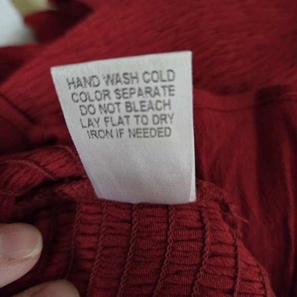 LE LIS RED SMOCKED STRAP RUFFLE MINI DRESS - Picture 8 of 8